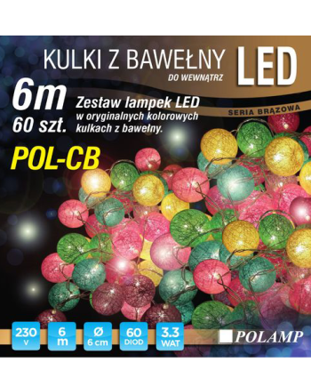 LED jõulutuled pallid 6m 60LED niit valge soe sise