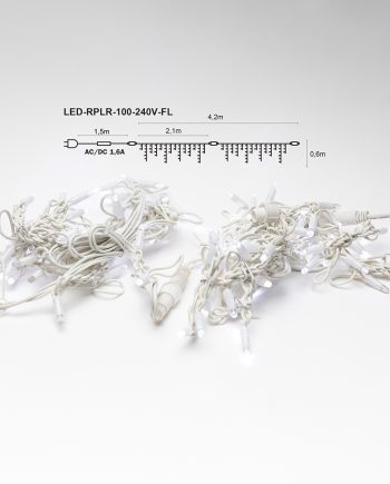 Artus Pro Jääpurikakujuline Sädelev LED kardin 100LED 4,2x0,6m VALGE