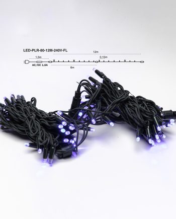 Sirge vilkuv LED välikett 80LED 12m SININE Artus Pro