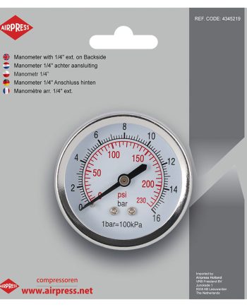 Manomeeter 1/4" 40mm 16 bar