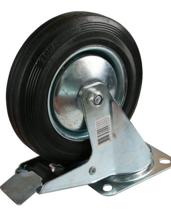 Kummiratas 200mm, 360° pööratav piduriga